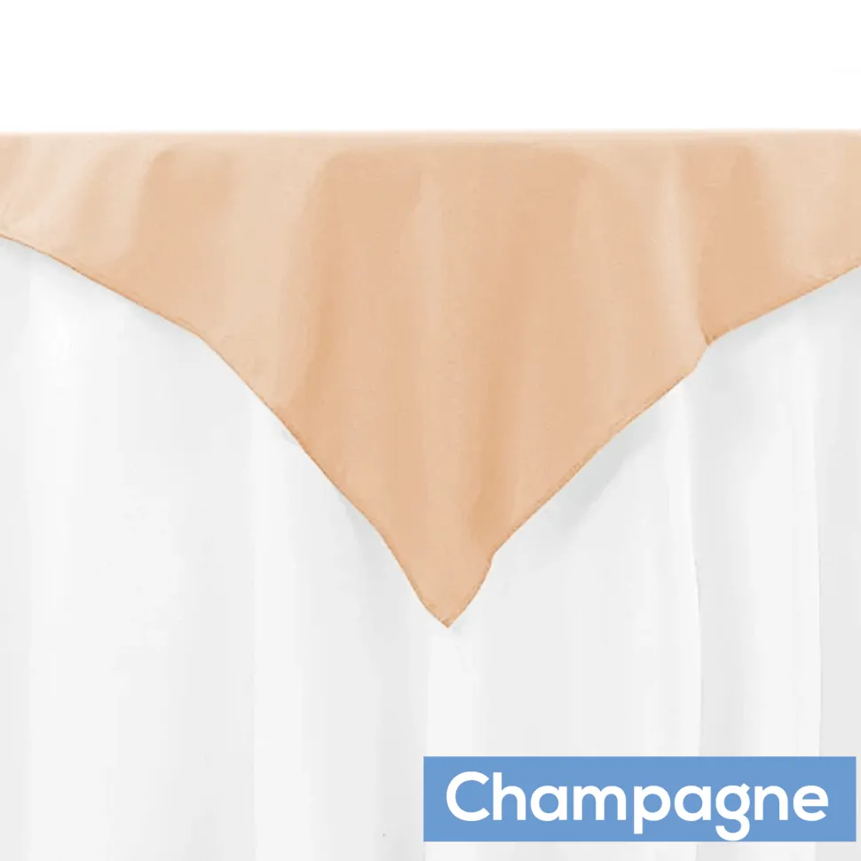 54" Square 200 GSM Polyester Tablecloth / Overlay - Champagne