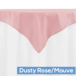 54" Square 200 GSM Polyester Tablecloth / Overlay - Dusty Rose/Mauve