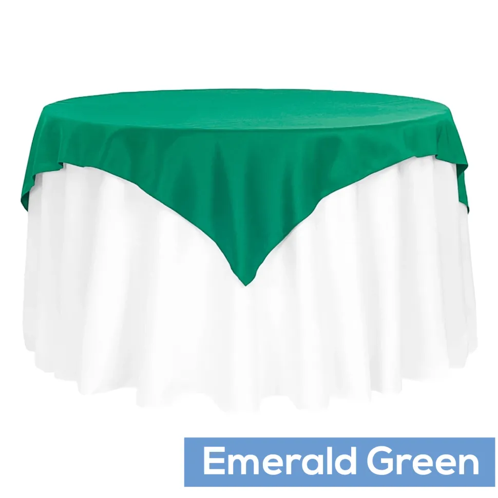 54" Square 200 GSM Polyester Tablecloth / Overlay - Emerald Green