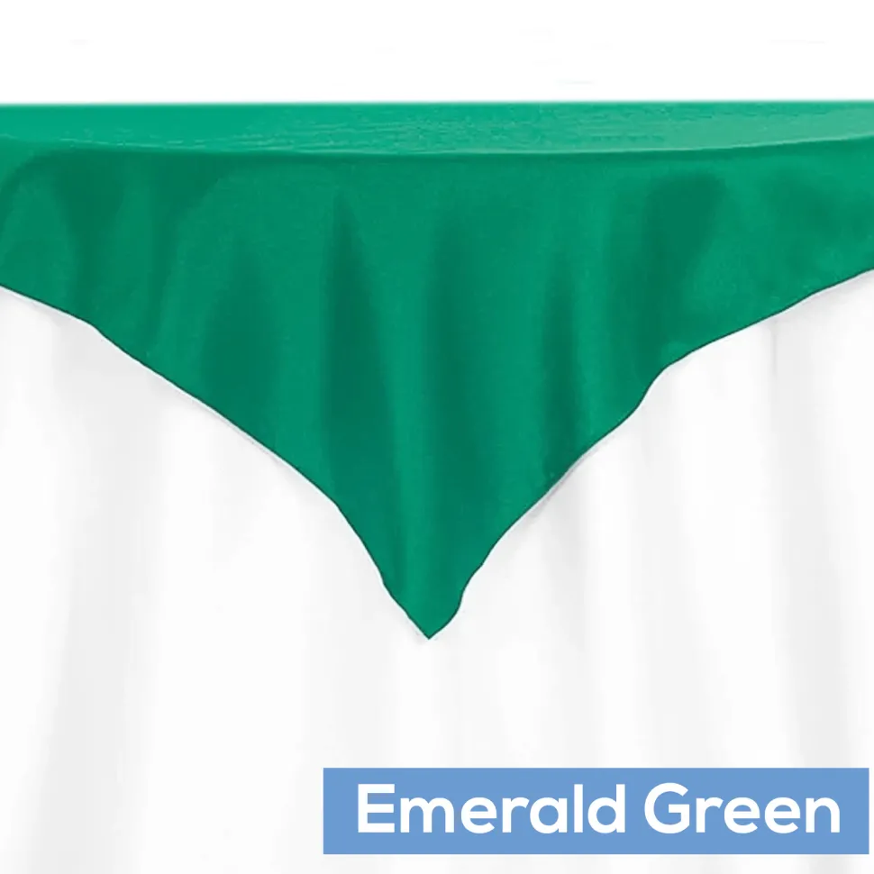 54" Square 200 GSM Polyester Tablecloth / Overlay - Emerald Green
