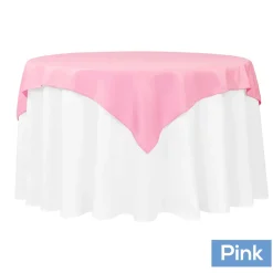 54" Square 200 GSM Polyester Tablecloth / Overlay - Pink