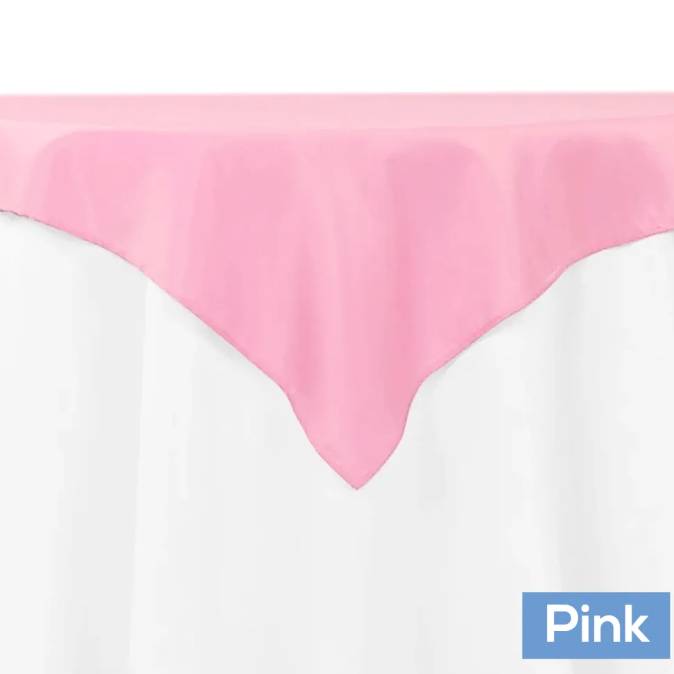 54" Square 200 GSM Polyester Tablecloth / Overlay - Pink