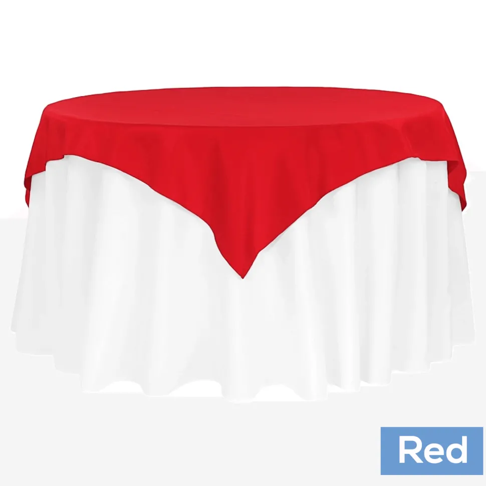 54" Square 200 GSM Polyester Tablecloth / Overlay - Red