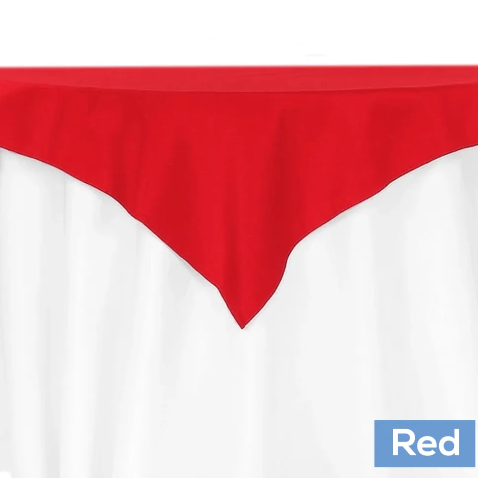 54" Square 200 GSM Polyester Tablecloth / Overlay - Red
