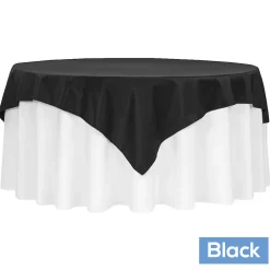 72" Square 200 GSM Polyester Tablecloth / Overlay - Black