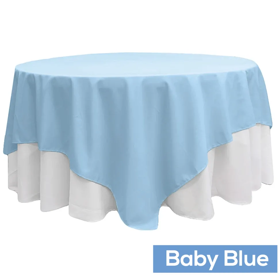 90" Square 200 GSM Polyester Tablecloth / Overlay - Baby Blue
