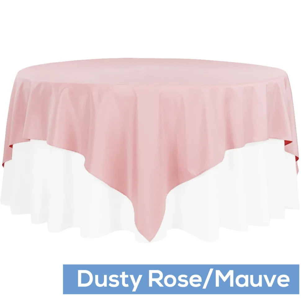 90" Square 200 GSM Polyester Tablecloth / Overlay - Dusty Rose/Mauve
