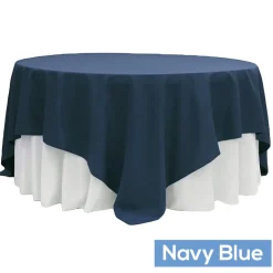 90" Square 200 GSM Polyester Tablecloth / Overlay - Navy Blue