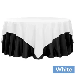 90" Square 200 GSM Polyester Tablecloth / Overlay - White