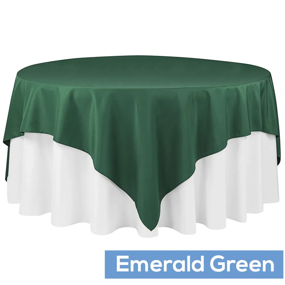 90" Square 200 GSM Polyester Tablecloth / Overlay - Emerald Green