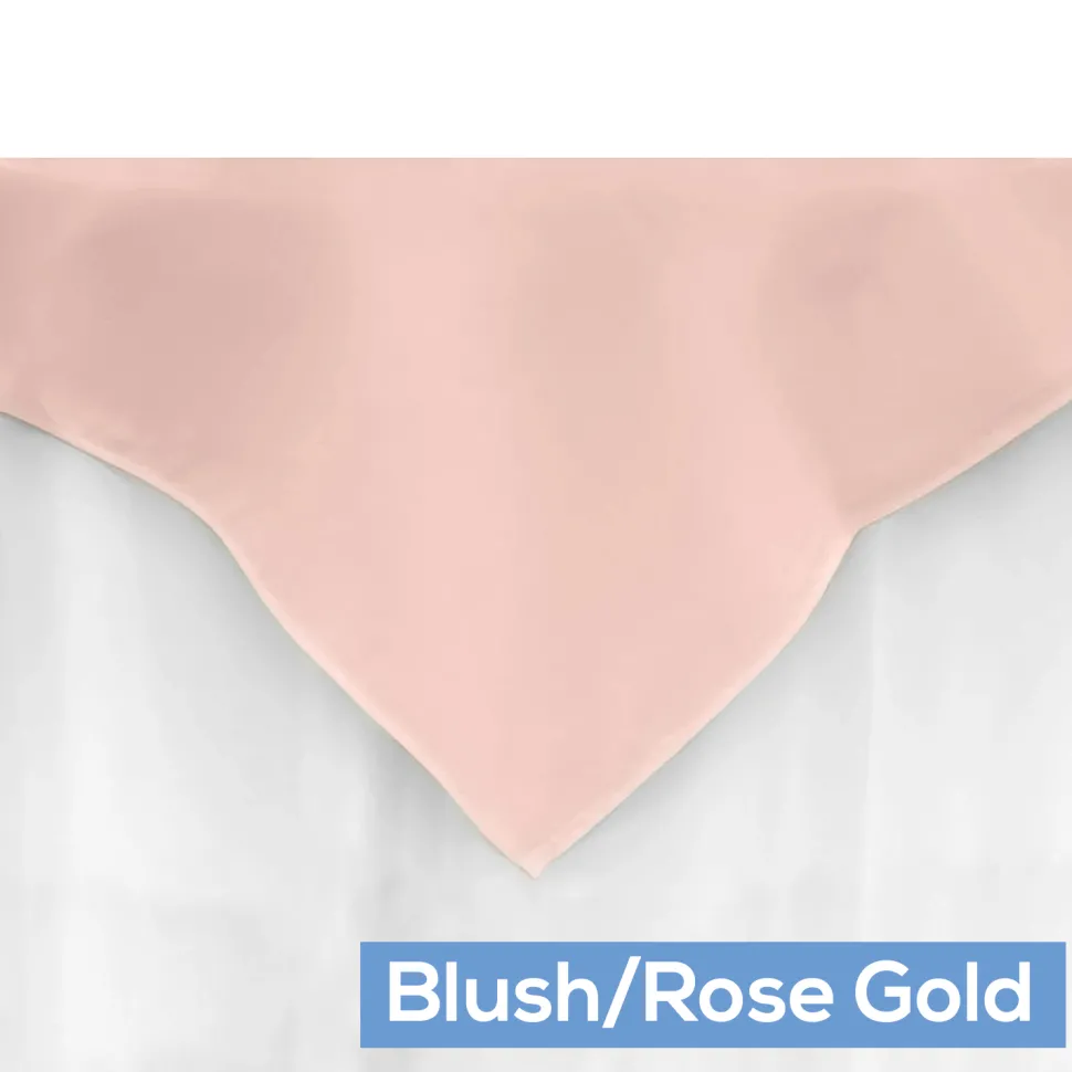 54" Square 200 GSM Polyester Tablecloth / Overlay - Blush/Rose Gold