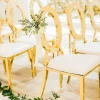 Stainless Steel Modern Oval Top Ava Dining Event Chair - Gold