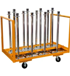 Stanchion Cart, Vertical Storage 15 PCS