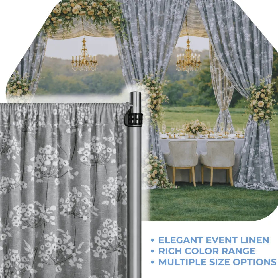 Steel Lindos Curtain Panel w/ 4" Rod Pocket - 110" Wide - Many Size Options