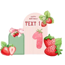 Strawberry Sweet Foam Core Birthday Backdrop Kit by PopScene™
