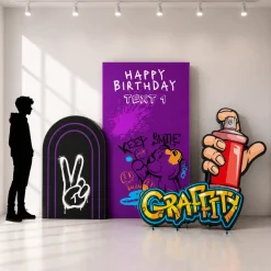 Street Graffiti Foam Core Birthday Backdrop Kit by PopScene™