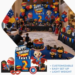 Superhero Training Foam Core Birthday Backdrop Kit by PopScene™