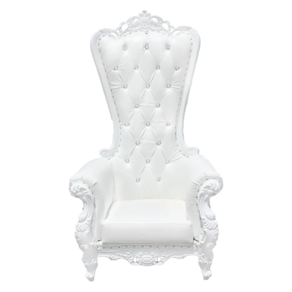 Sweetheart Bride and Groom Throne Chair - White