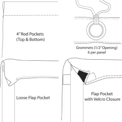 Taupe Elf Curtain Panel w/ 4" Rod Pocket - 113" Wide - Many Size Options