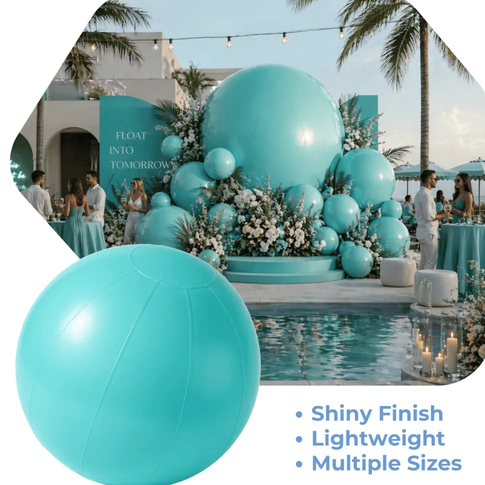Teal Giant Inflatable Modern Ball Sphere – Maxorb™ Event Decor – Commercial Installation Sizes
