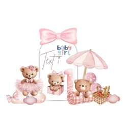 Teddy Bear Picni Foam Core Birthday Backdrop Kit by PopScene™