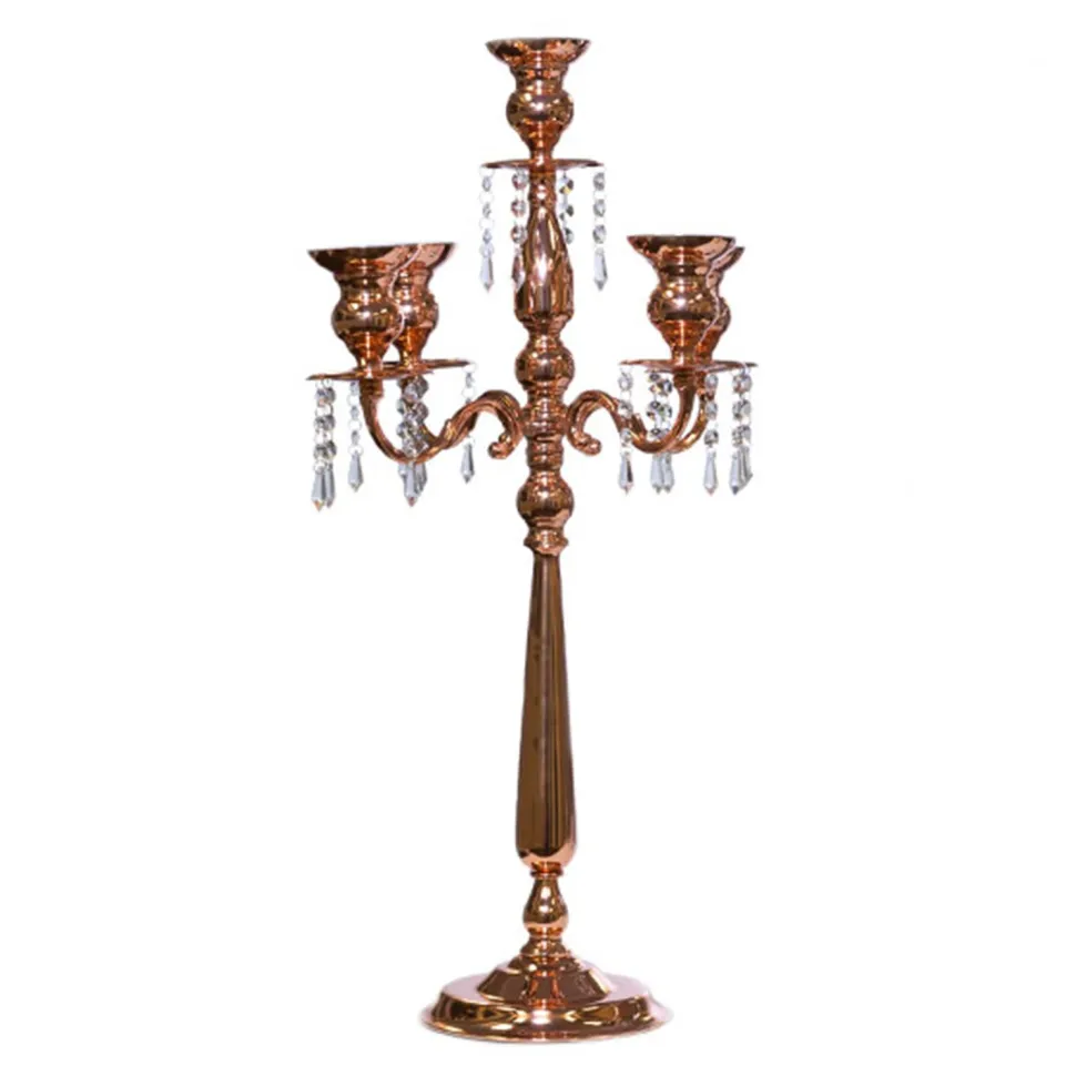 The Cleopatra - 30" 4-Arm Candelabra w/ Collapsing Arms! - Rose Gold - by DecoStar™