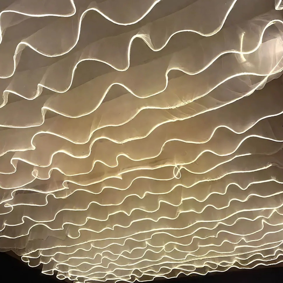The Ripplewave™ LED Hanging Ceiling Drape Warm or Cool Light - Choose Size & Color