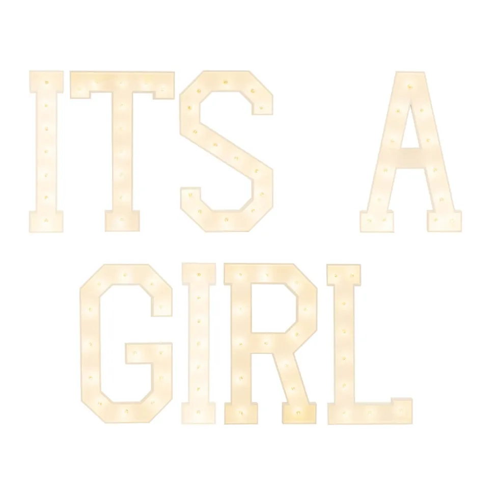 Traditional Wood Marquee "ITS A GIRL"
