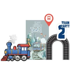 Train Party Foam Core Birthday Backdrop Kit by PopScene™