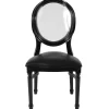 Transparent Back Event Chair with Vinyl Seat - Black