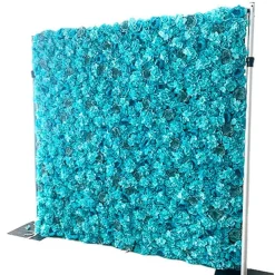 Turquoise Mixed Floral Wall - Curtain Style - Easy Install! Select Size
