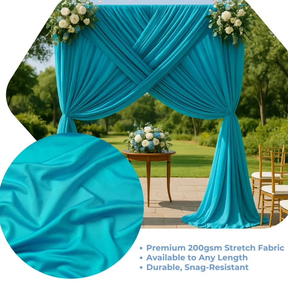 Turquoise Spandex "Spandino" Drape by Eastern Mills - 200GSM - 5ft Wide