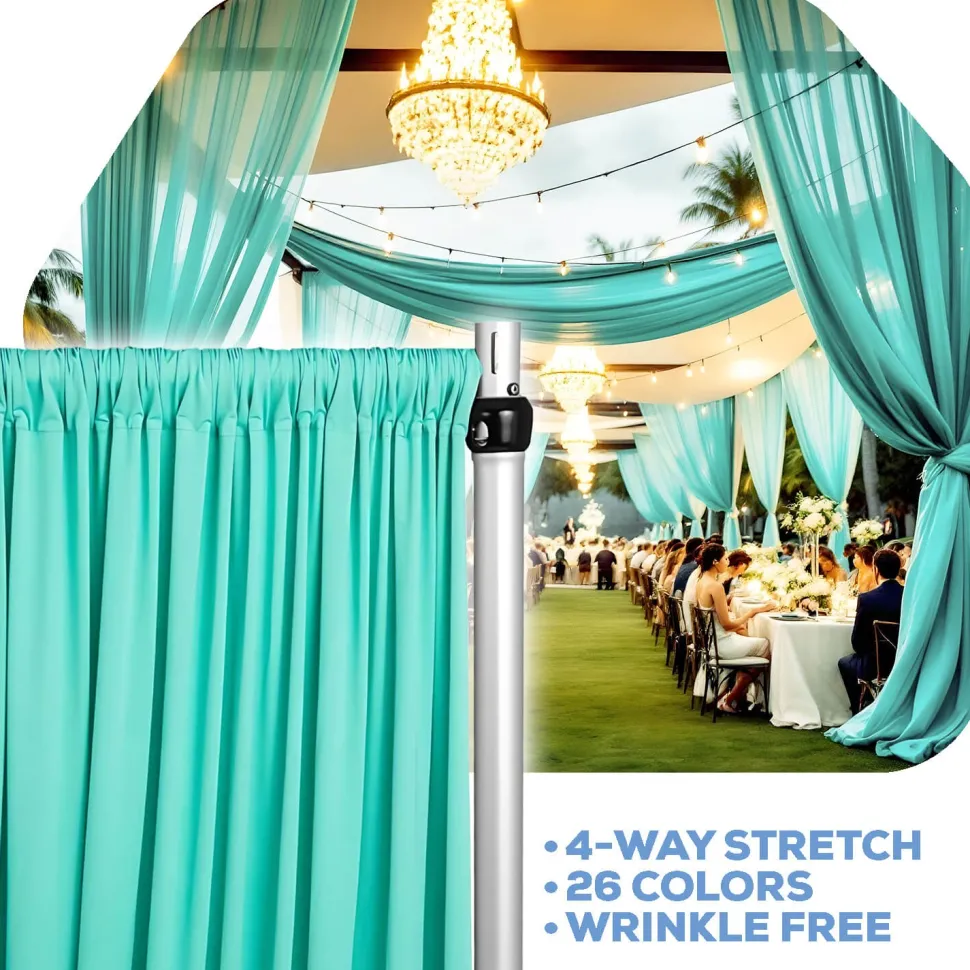 Turquoise 4-Way Stretch Spandex Drape Panel - Choose your Size