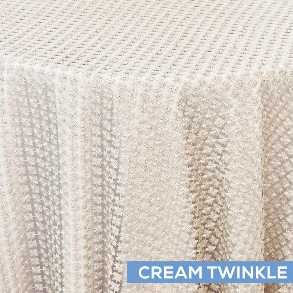 Twinkle / Daphne Lace Table Overlay by Eastern Mills - Cream Twinkle - Many Size Options
