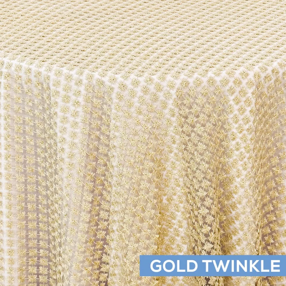Twinkle / Daphne Lace Table Overlay by Eastern Mills - Gold Twinkle - Many Size Options