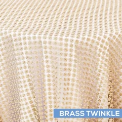 Twinkle / Daphne Lace Table Overlay by Eastern Mills - Brass Twinkle - Many Size Options