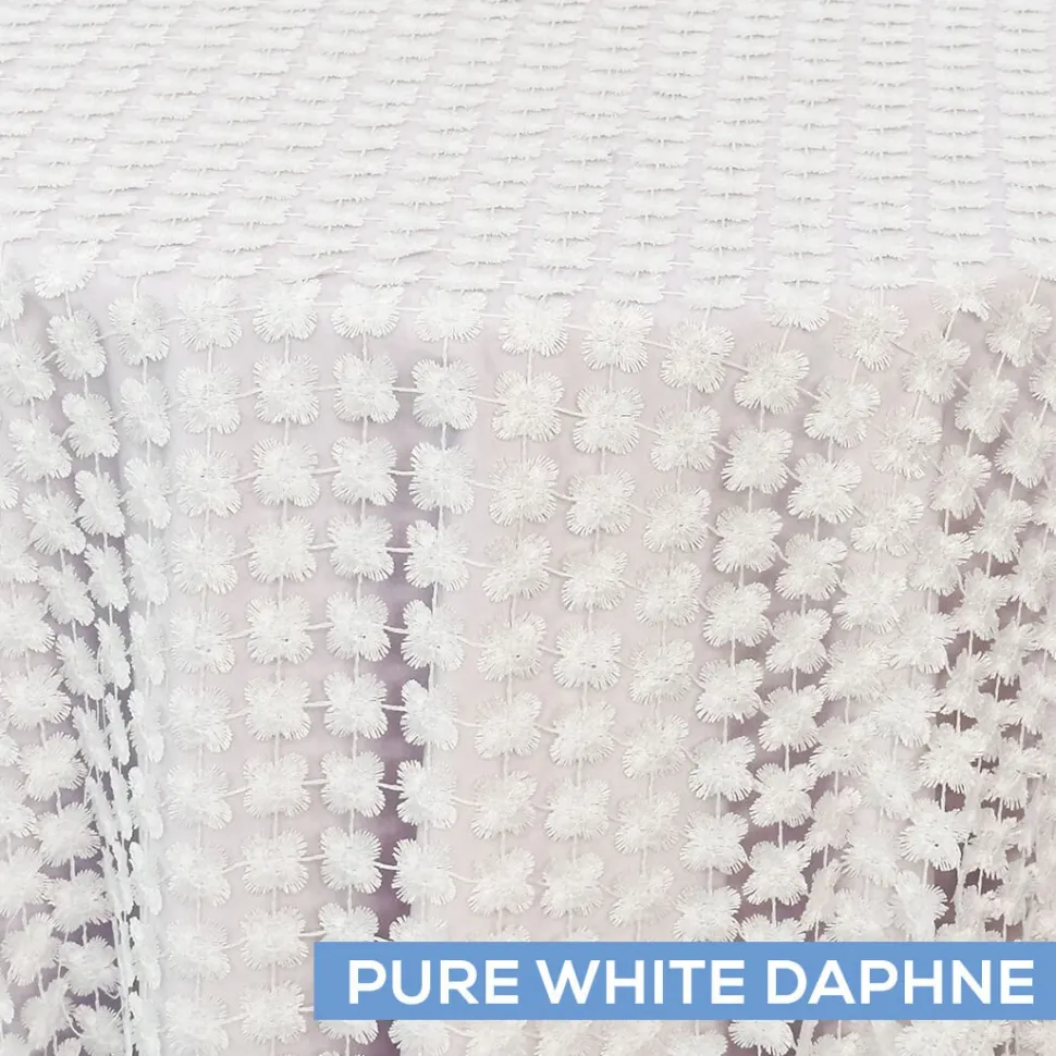 Twinkle / Daphne Lace Table Overlay by Eastern Mills - Pure White Daphne - Many Size Options