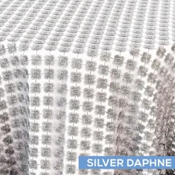 Twinkle / Daphne Lace Table Overlay by Eastern Mills - Silver Daphne - Many Size Options