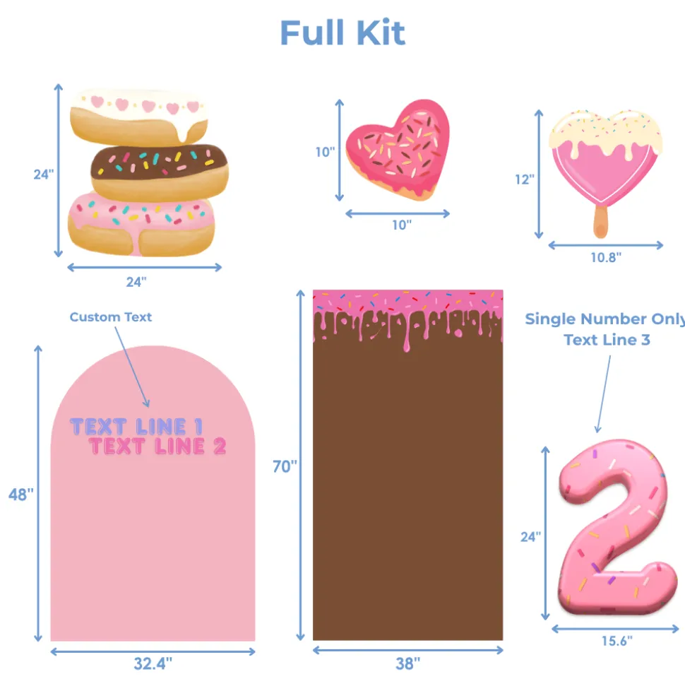 Two Sweet Donut Theme Foam Core Backdrop Kit by PopScene™