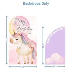 Unicorn Fantasy Foam Core Birthday Backdrop Kit by PopScene™