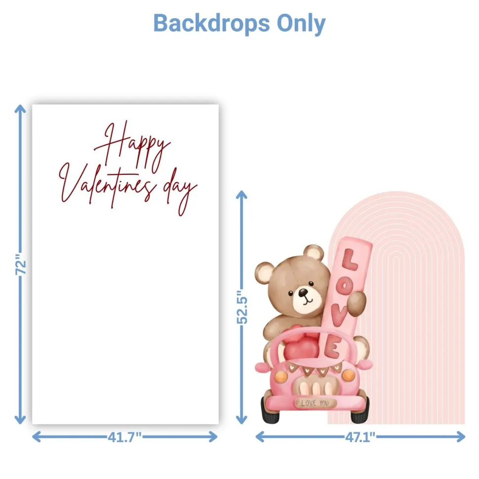 Valentines day 3 Foam Core Birthday Backdrop Kit by PopScene™