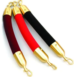 Velour Stanchion Roping W/ Hook Ends - Variety of Finishes and Colors