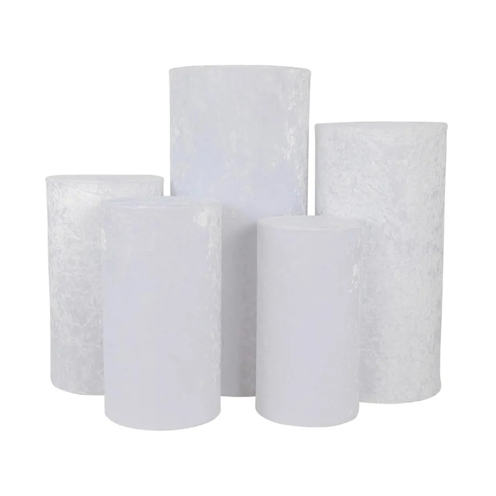 Velvet Covers for Metal Cylinder Pedestal Stands 5 pcs/set - White