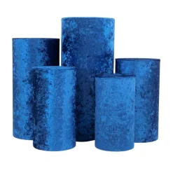 Velvet Covers for Metal Cylinder Pedestal Stands 5 pcs/set - Royal Blue
