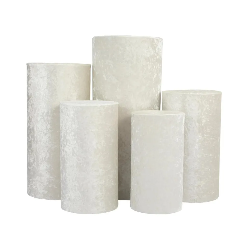 Velvet Covers for Metal Cylinder Pedestal Stands 5 pcs/set - Ivory