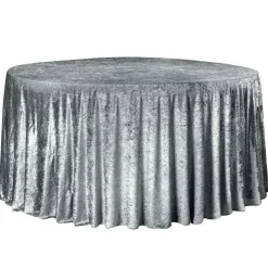 Velvet 120" Round Tablecloth - Charcoal