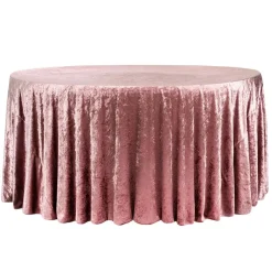 Velvet 120" Round Tablecloth - Dark Dusty Rose/Mauve