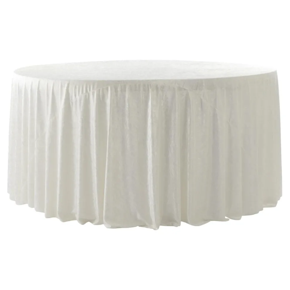 Velvet 120" Round Tablecloth - Ivory