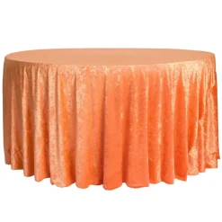 Velvet 132" Round Tablecloth - Orange