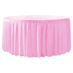 Velvet 132" Round Tablecloth - Pink